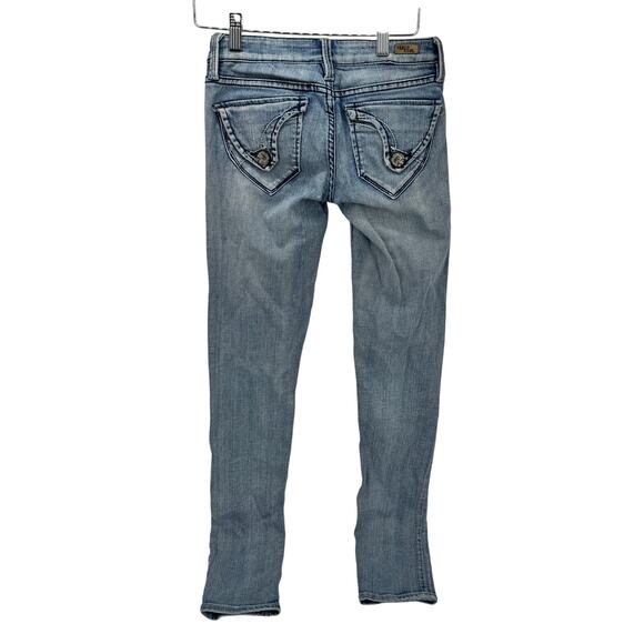 Pepe Jeans Womens 24 (25x32 ACTUAL) Blue Denim Low Rise Light Wash Vintage - Picture 3 of 8